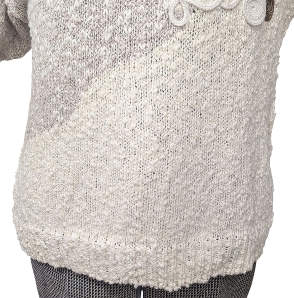 Vintage Bonnie & Bill by Holly Floral Appliqué Sequin Knit Sweater M Korea - Picture 15 of 16